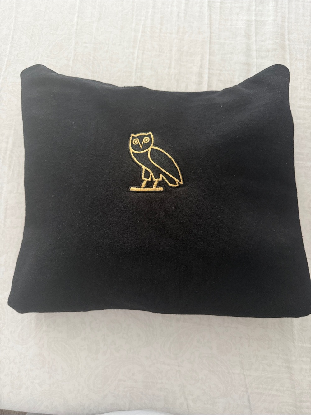 OVO Black Hoodie with Gold Owl Chest Logo. MENS Size Small. 100% Authentic